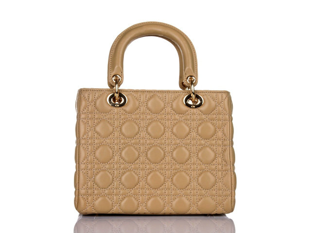 lady dior lambskin leather bag 6322 apricot with gold hardware